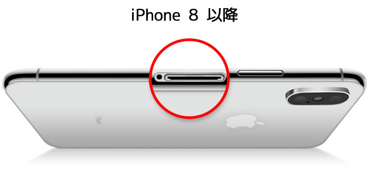 iPhone 8 以降 のモデル番号はSIMトレイを取り外して、SIMスロットの中を確認